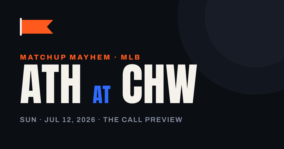 Athletics at White Sox: A Seven-Game Skid Limps Into a South Side Getaway Day — matchup card