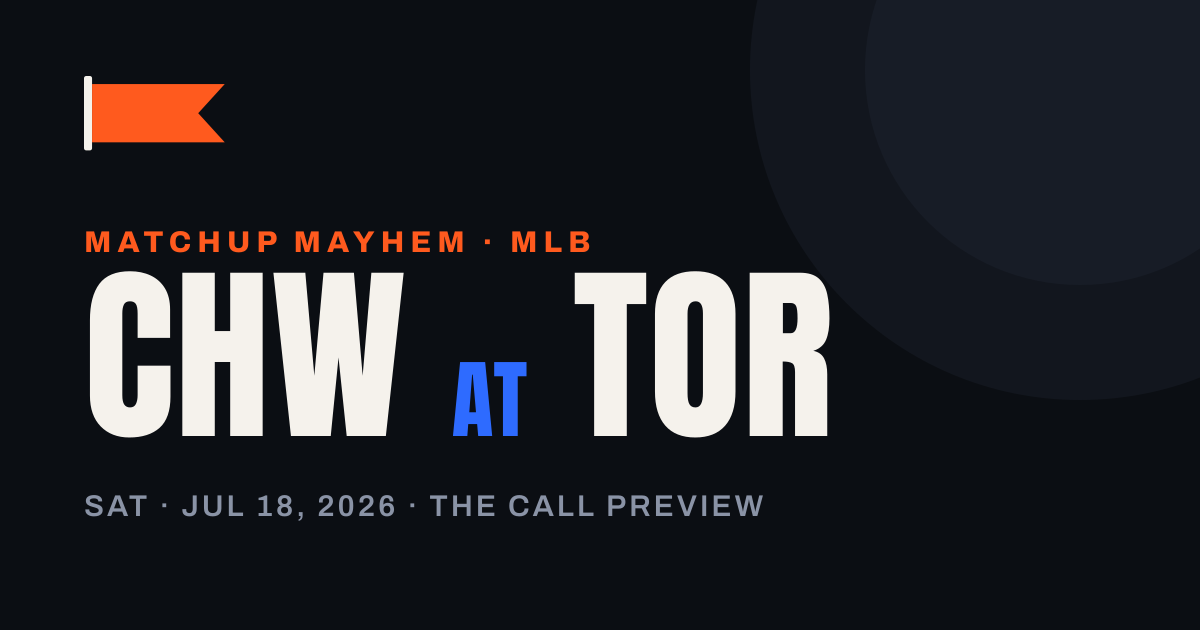 White Sox at Blue Jays: The Pick Just Flipped, and the Mound Tells You Why — matchup card