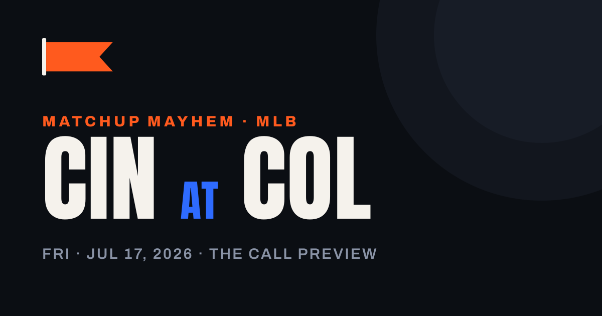 Reds at Rockies: The Call Says Colorado 51.2%, Brady Singer's Turnaround Says Otherwise — matchup card