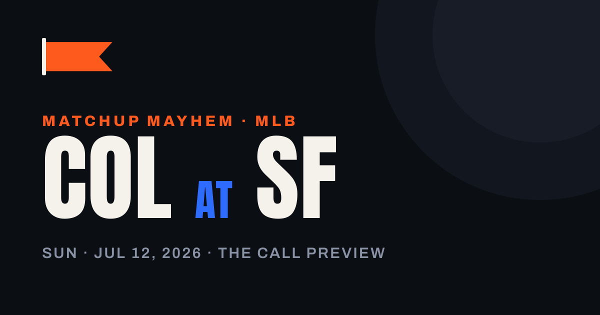 Rockies at Giants: The Battle of the Basement Has a Real Edge Buried in It — matchup card