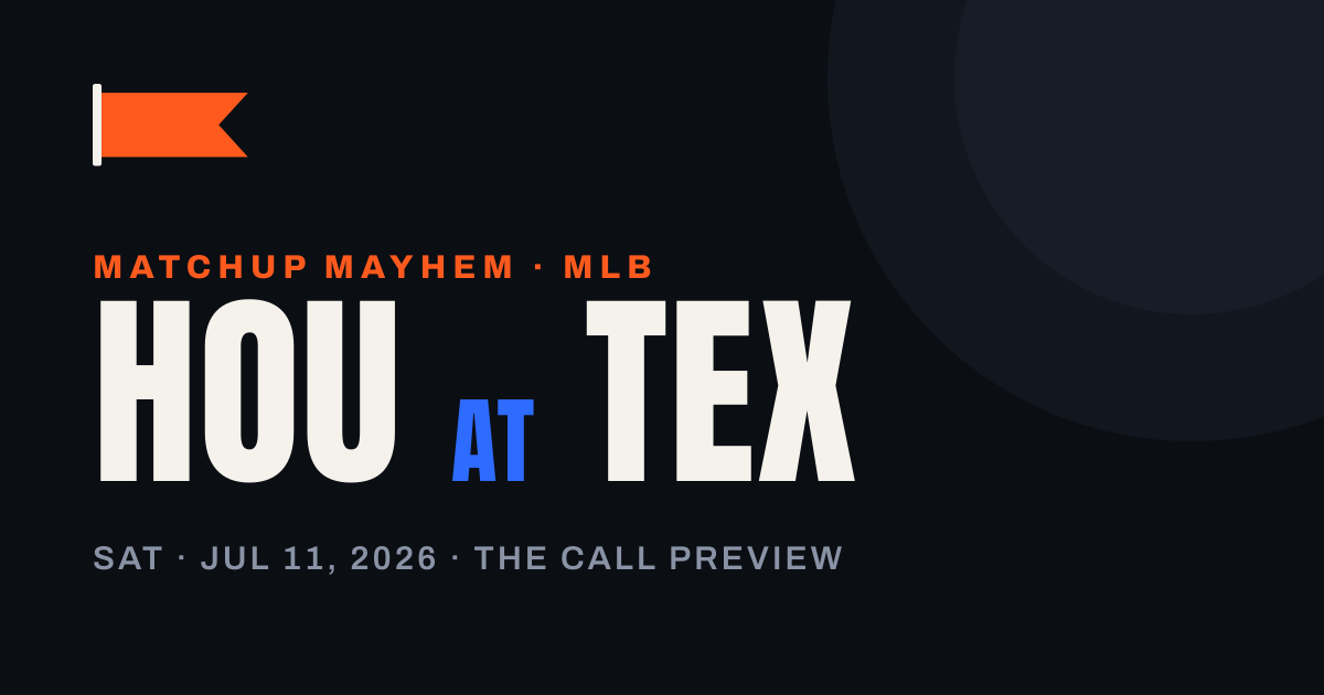 Astros at Rangers: Our Model Takes Texas While the Market Takes Houston — matchup card