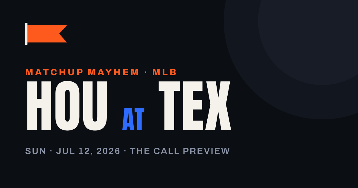 Matchup Mayhem: Astros at Rangers — Silver Boot Stakes in the Last Arlington Meeting of the Year — matchup card