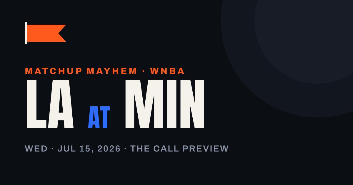 Sparks at Lynx: Minnesota Is Missing Its Presumptive MVP and Still an 89.3% Favorite — matchup card