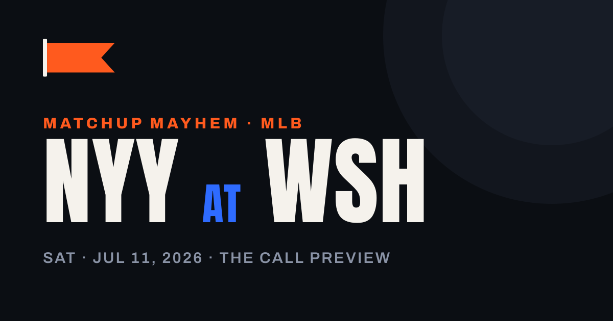 Matchup Mayhem: Cam Schlittler Single-Handedly Flipped Yankees-Nationals — matchup card