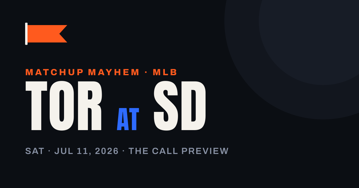 Blue Jays at Padres: A True Coin Flip Where Walker Buehler Is the Tell — matchup card