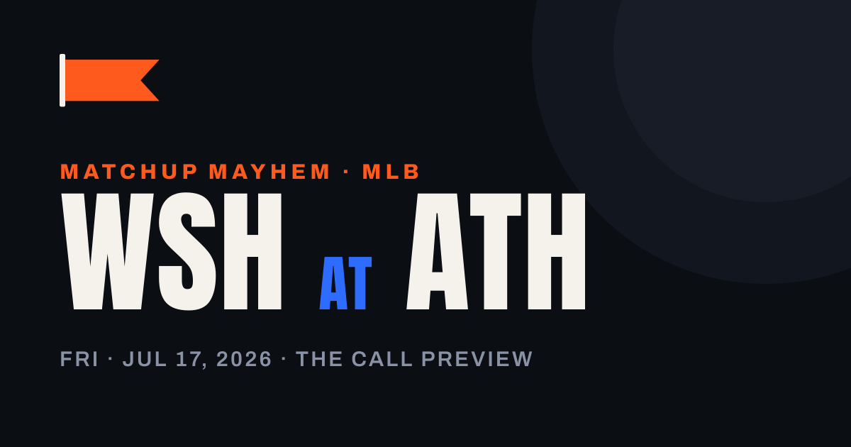 Nationals at Athletics: A 9-Game Losing Streak Meets a Team That's Barely Better — matchup card